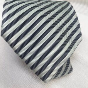Men's Diagonal Striped Tie in Silver and Navy